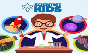 Cartoon science man illustration ve